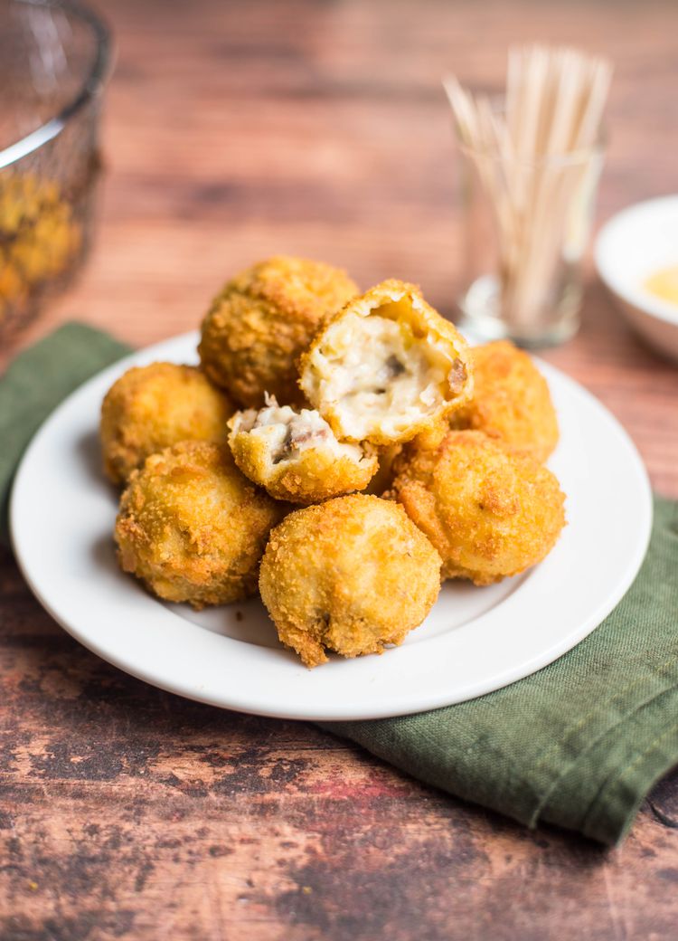 Deep-Fried Beef Bitterballen with Mustard Sauce