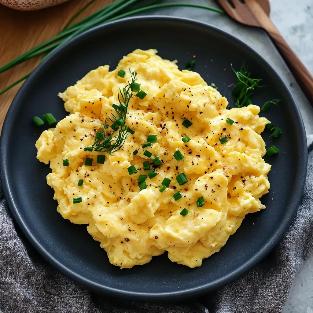 Silky Scrambled Eggs with Chives