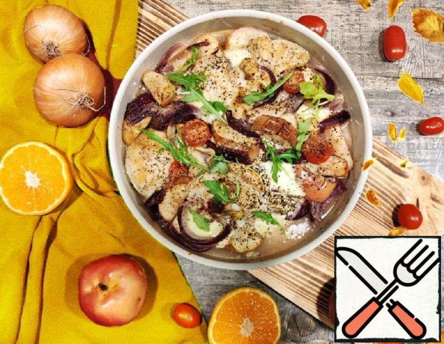 Mustard Chicken with Apple Slices