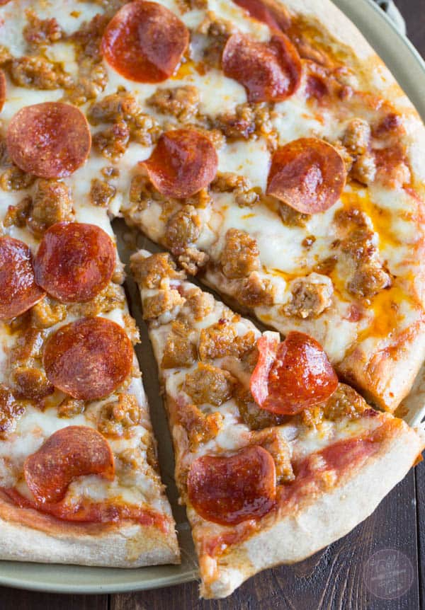 Sausage and Pepperoni Pizza with Calabrian Chili