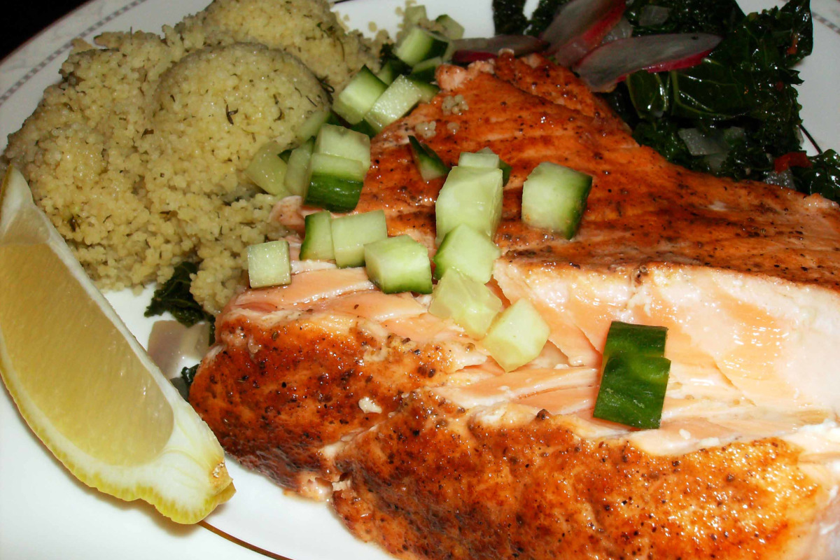 Lemon-Dill Salmon with Lemon-Herb Couscous