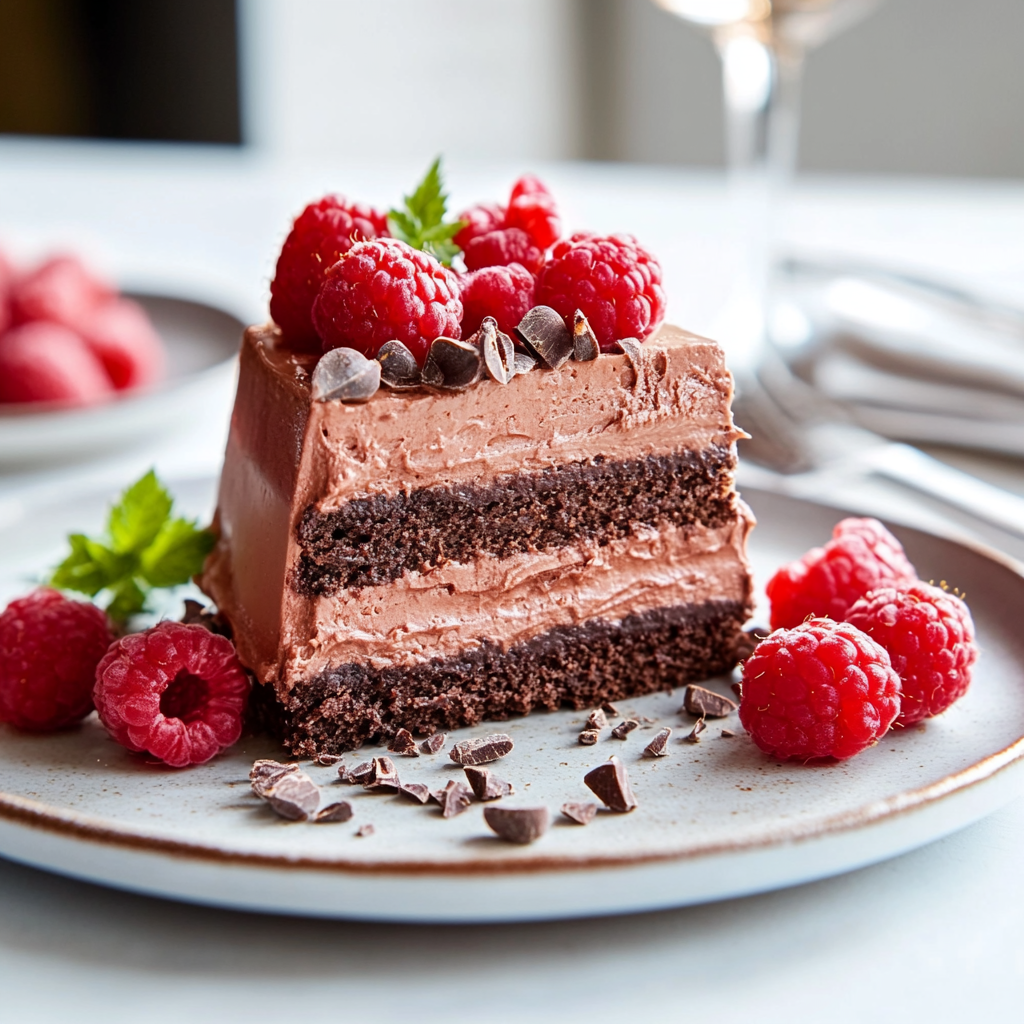 No-Bake Chocolate Mousse with Raspberry Swirl