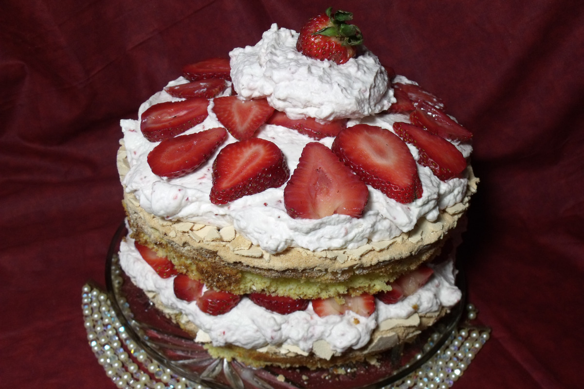 Strawberry Compote Meringue Towers