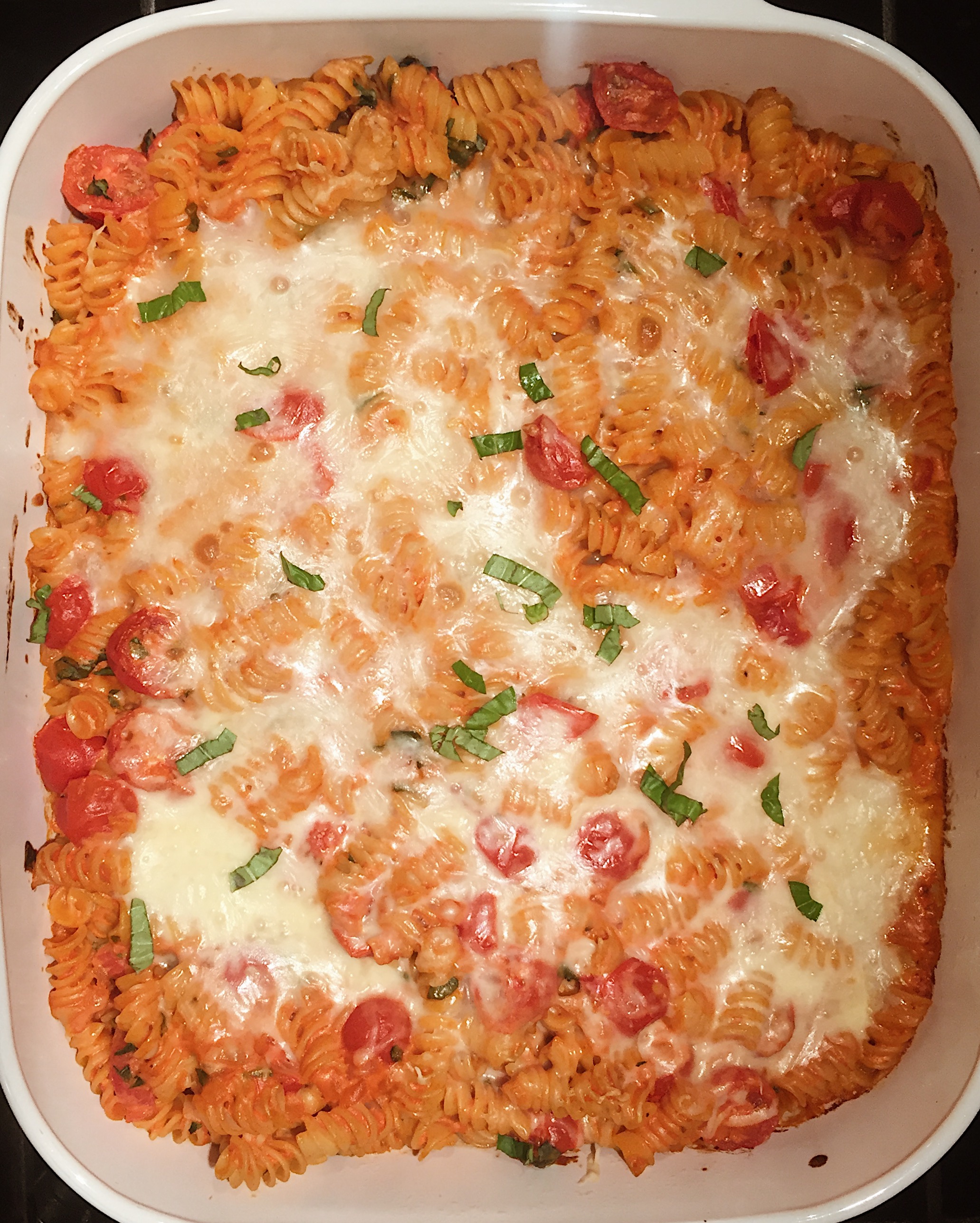 No-Bake Pasta Cups with Cherry Tomatoes and Basil