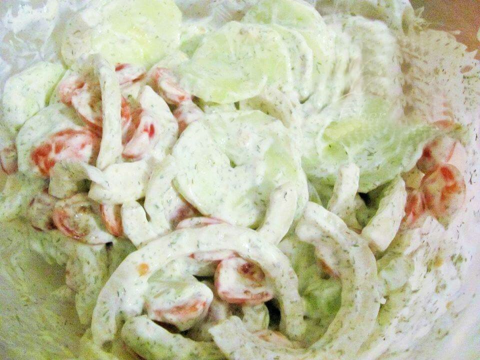 Yogurt-Dill Cucumber Salad with Fresh Dill