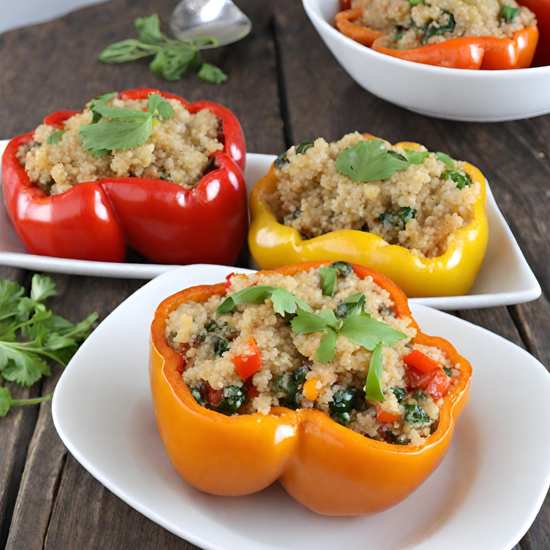 Layered Quinoa and Vegetable Stuffed Peppers