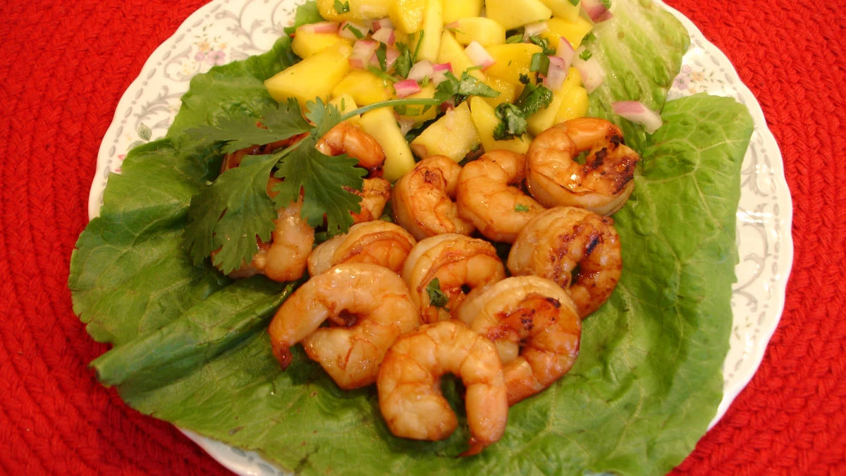 Huntington Beach Grilled Shrimp with Mango Salsa