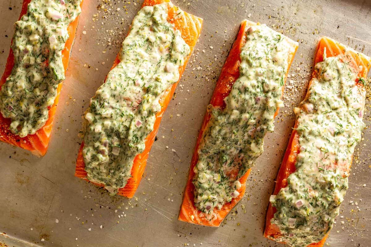 Lemon-Dill Salmon with Bright Herb Oil