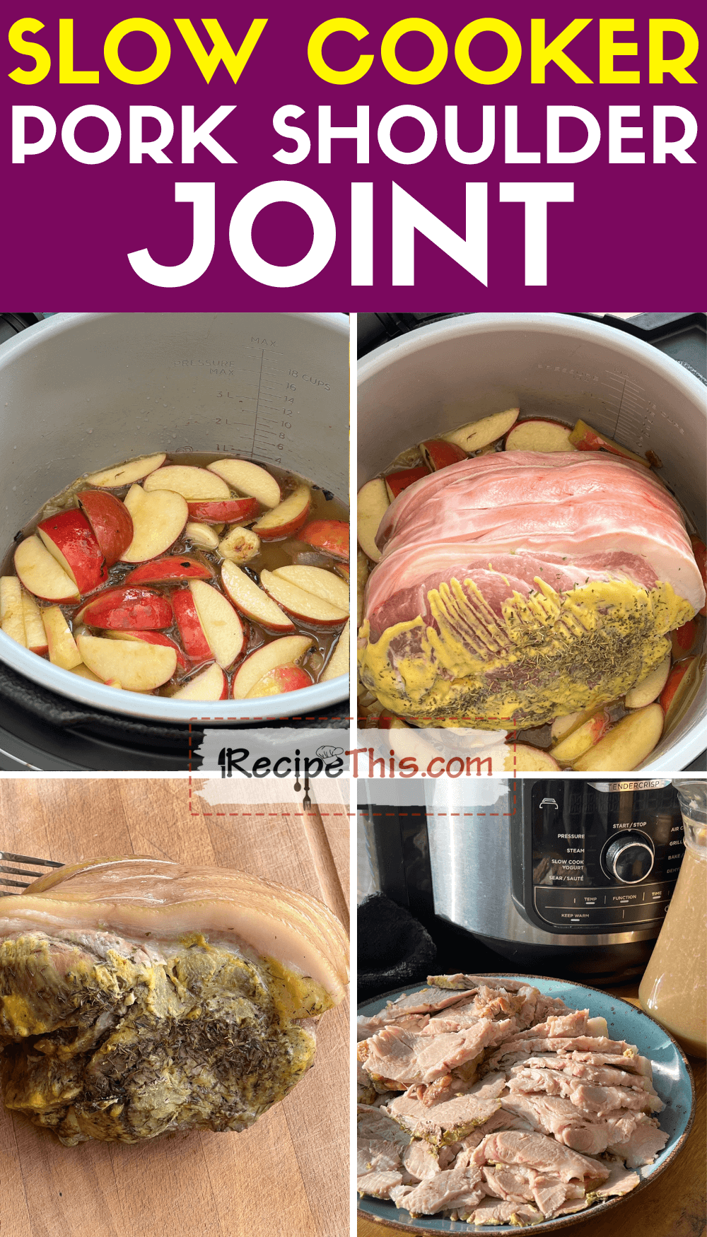 Maple-Mustard Pulled Pork Shoulder in Slow Cooker