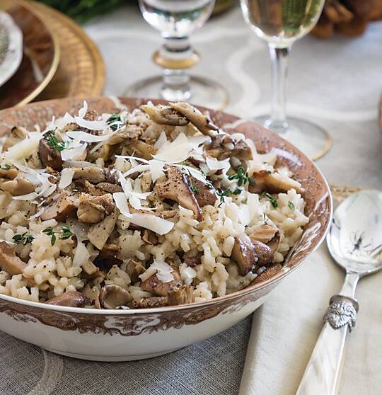 Sautéed Wild Mushroom and Thyme Risotto with Parmesan