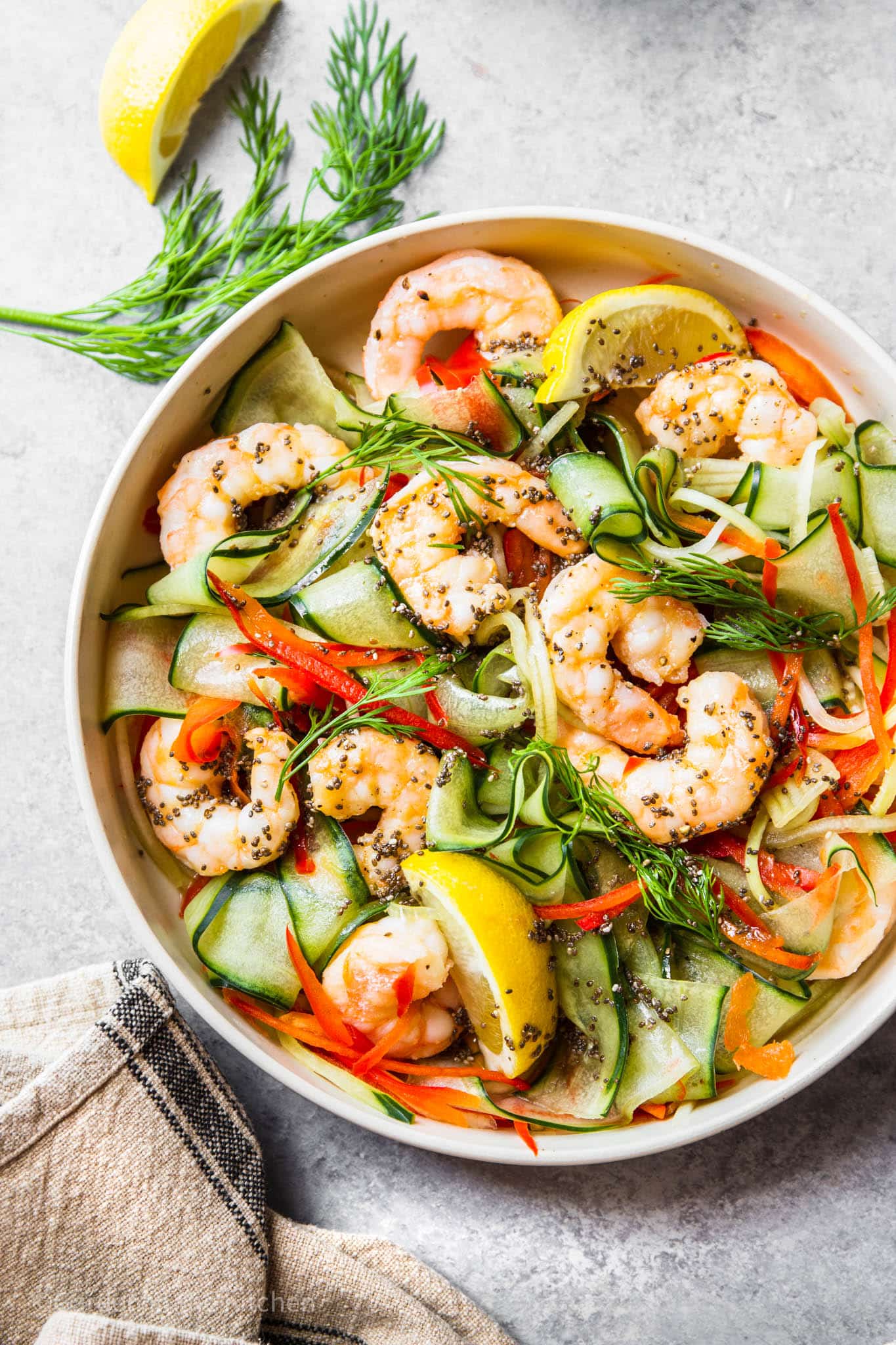 Asian-Inspired Cucumber and Shrimp Salad