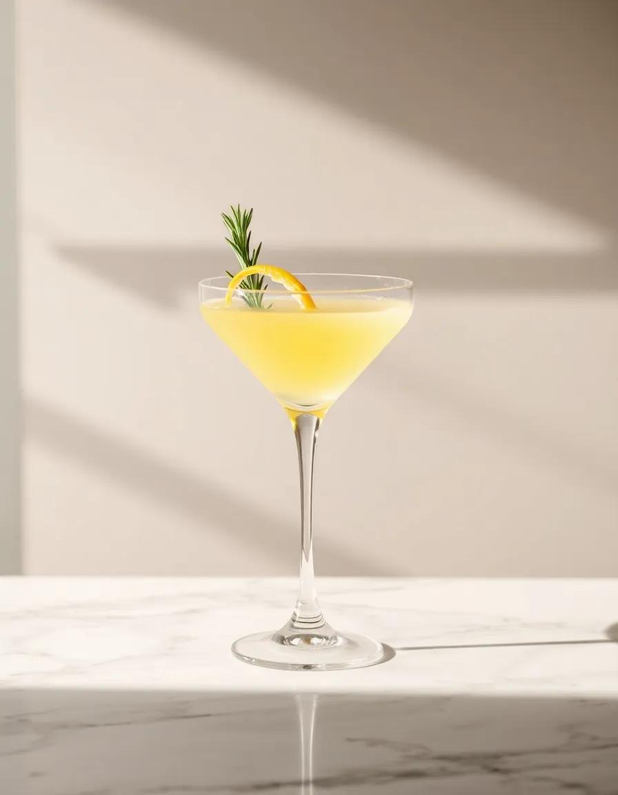Rosemary-Infused Gin Martini with Lemon Peel