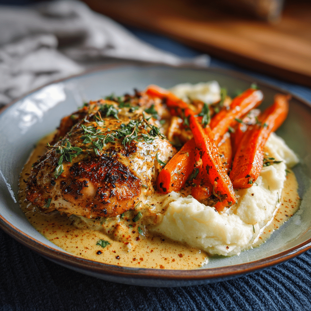 Garlic-Herb Chicken with Roasted Carrots