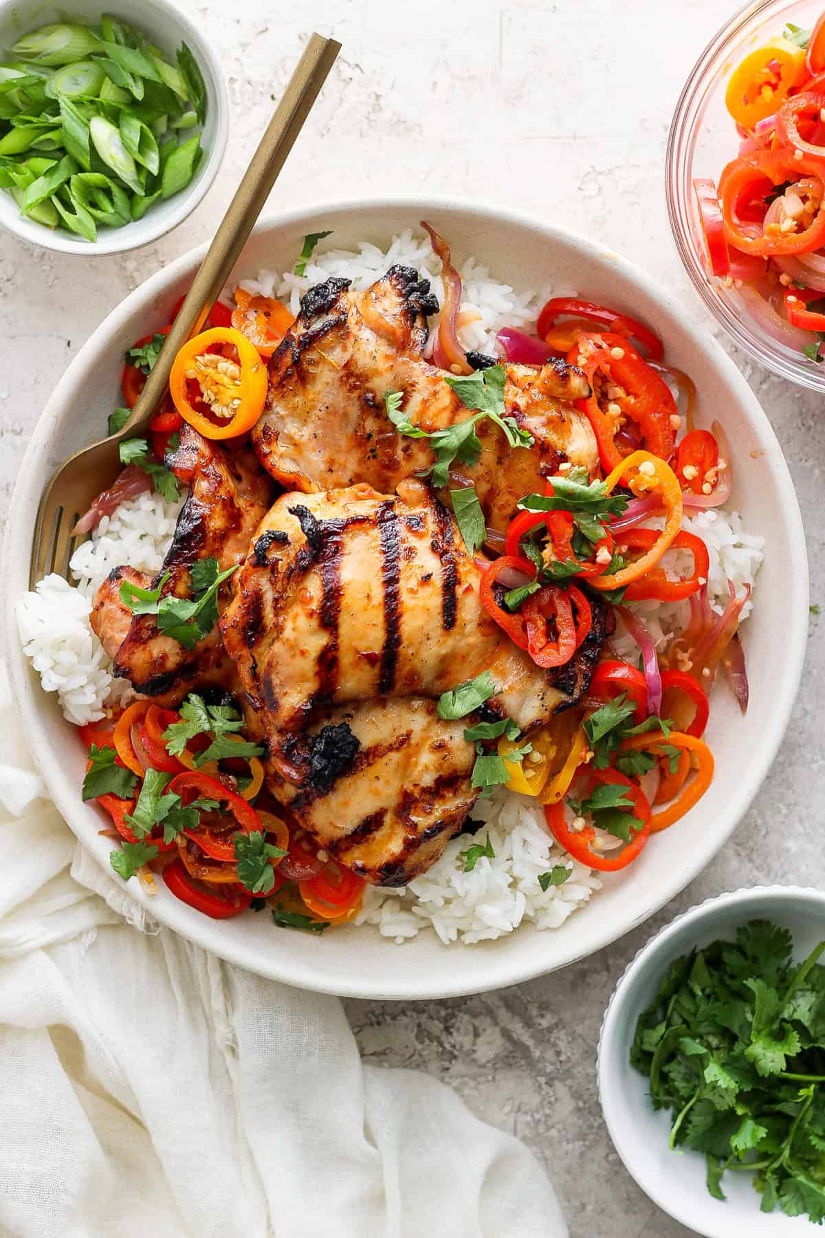 Grilled Pineapple-Crust Chicken with Coconut Rice