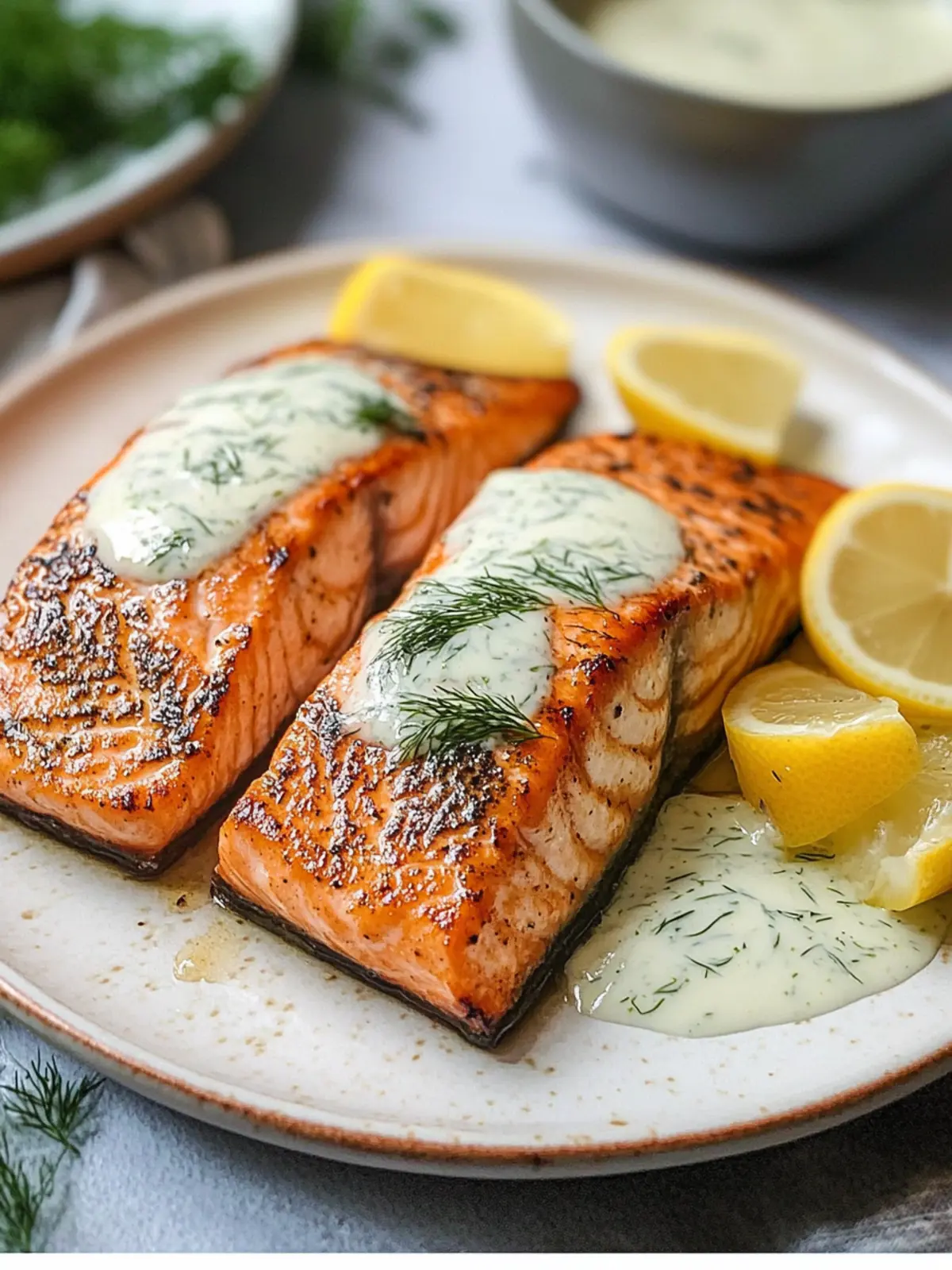 Quick-Seared Salmon with Lemon-Dill Sauce