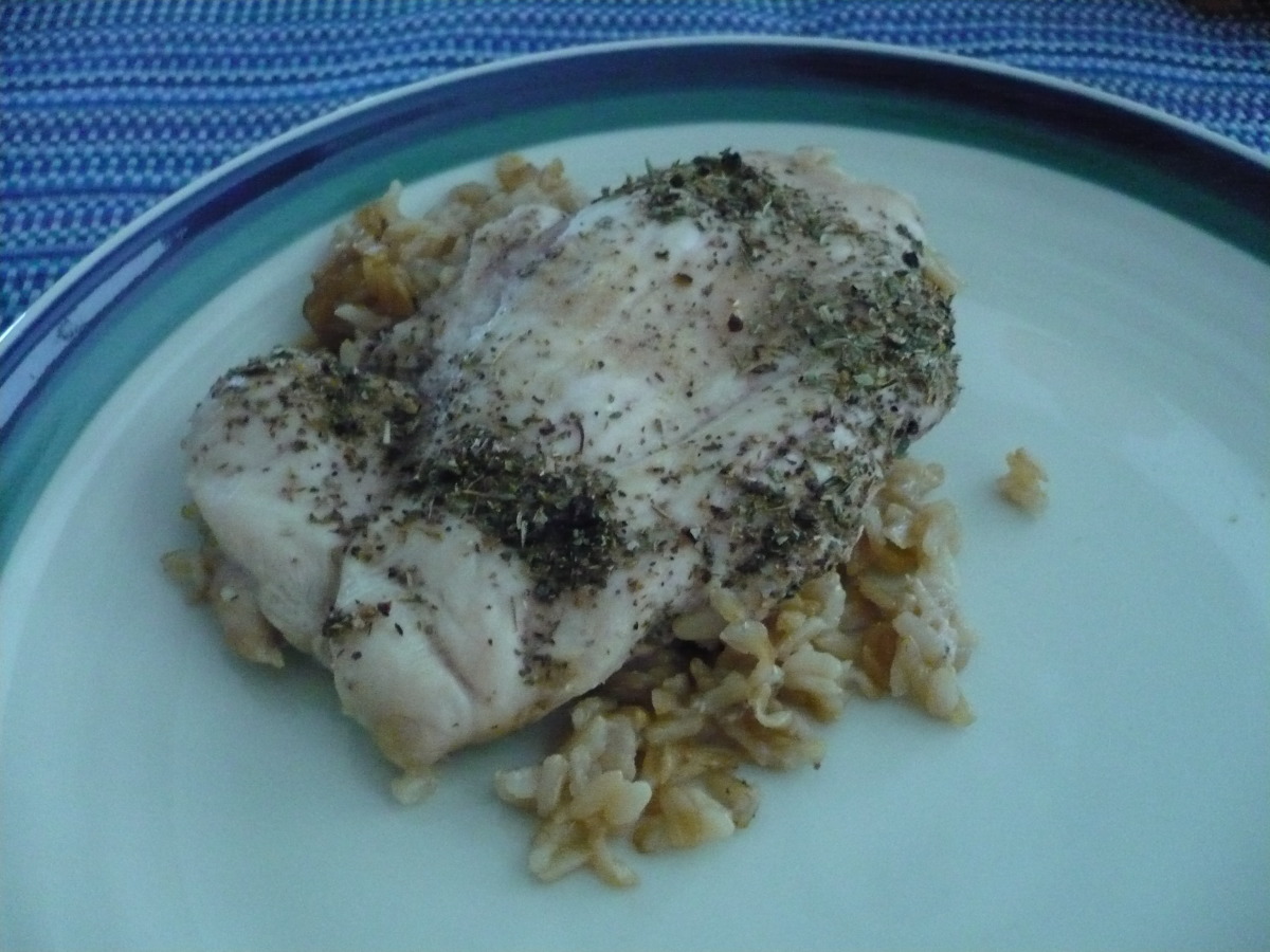 Herb-Crusted Lemon Herb Chicken with Wild Rice