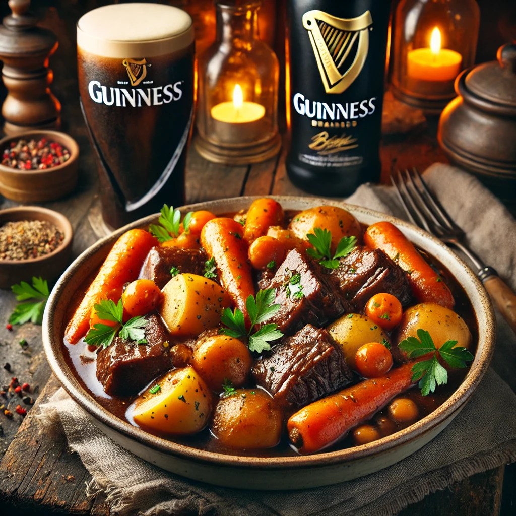 Guinness-Braised Beef with Lemon and Root Vegetables