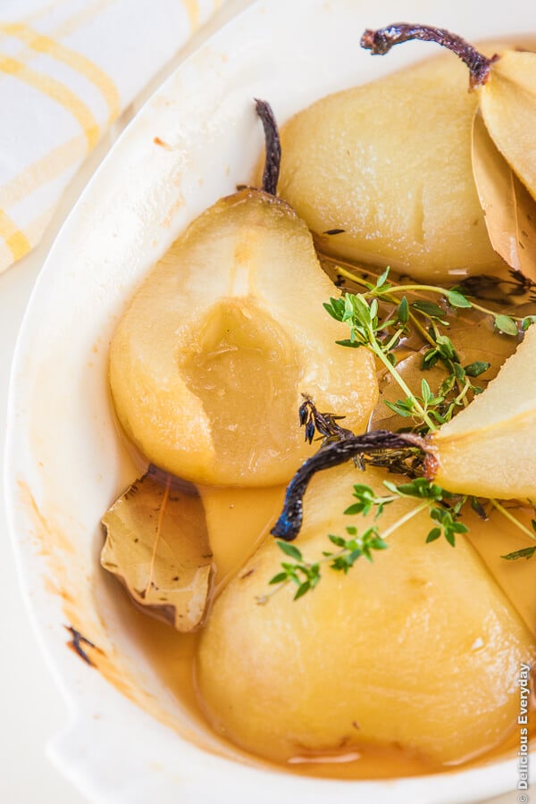 Honey-Lavender Roasted Pears with Thyme