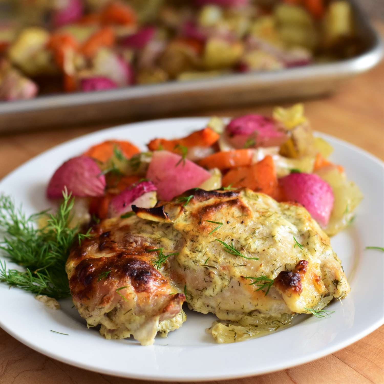 Yogurt-Crusted Chicken with Dill