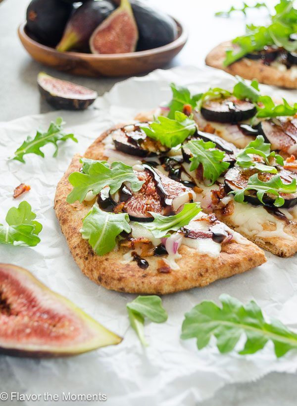 Fig and Arugula Pesto Pizza with Balsamic Glaze