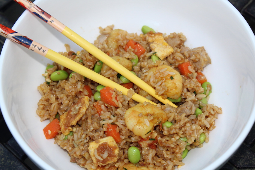 Sweet and Savory Fried Rice with Pork and Shrimp