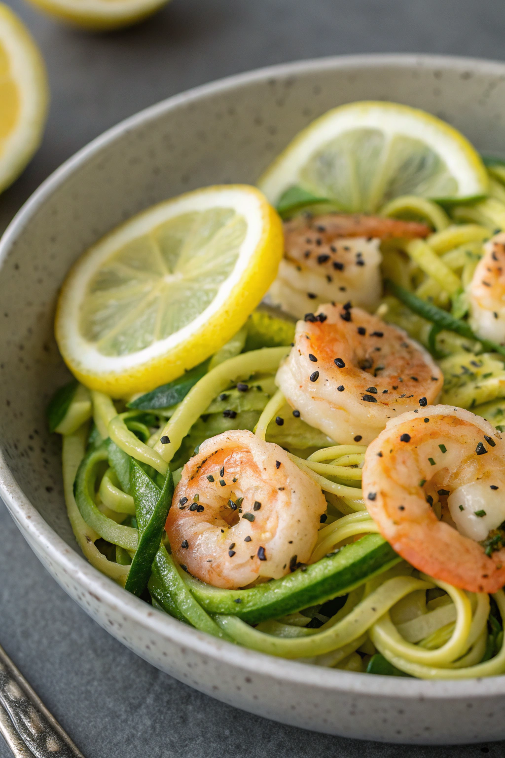 Zucchini Noodle Stir-Fry with Shrimp and Lemon