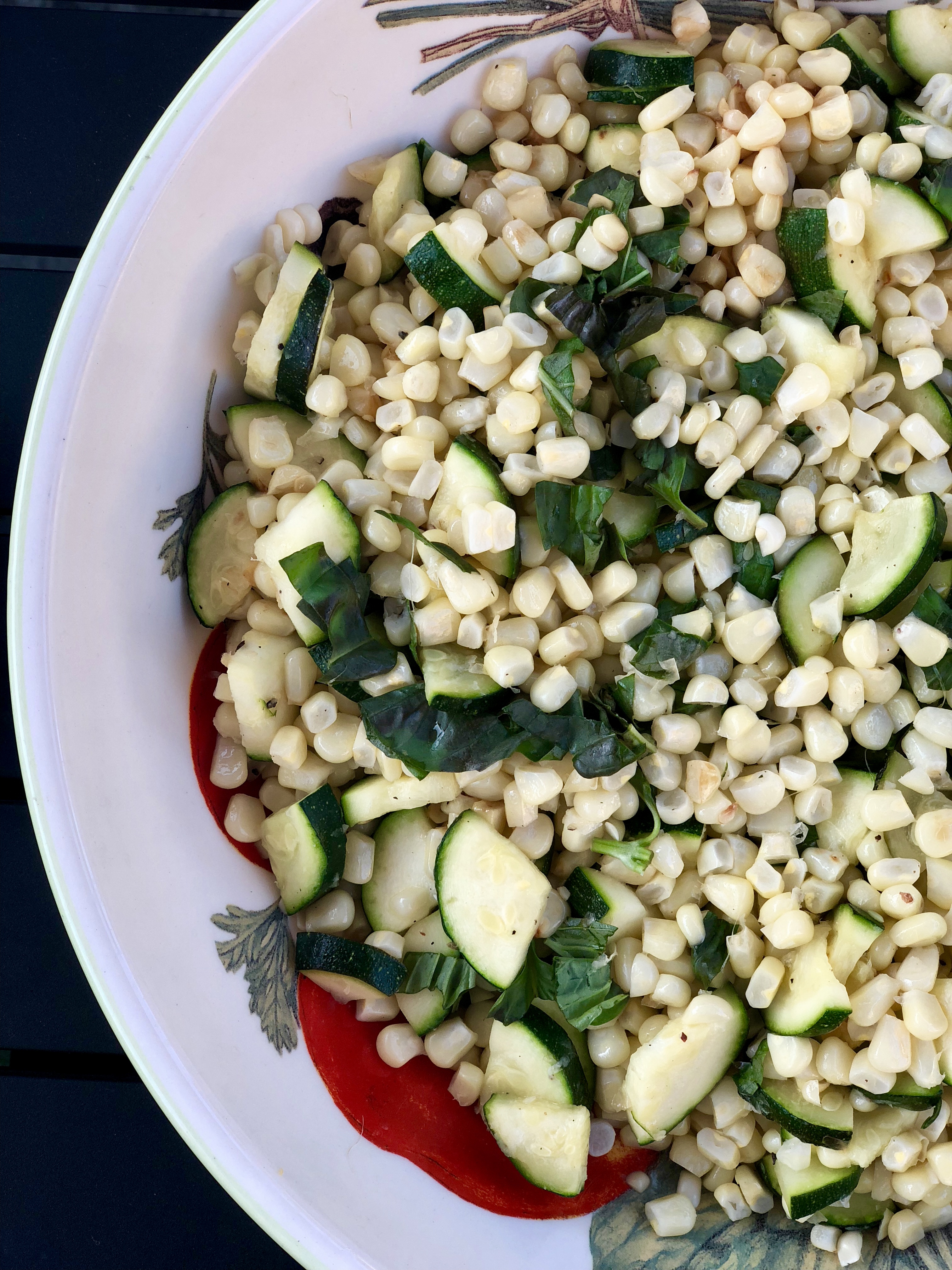 Sautéed Zucchini and Corn with Garlic and Basil