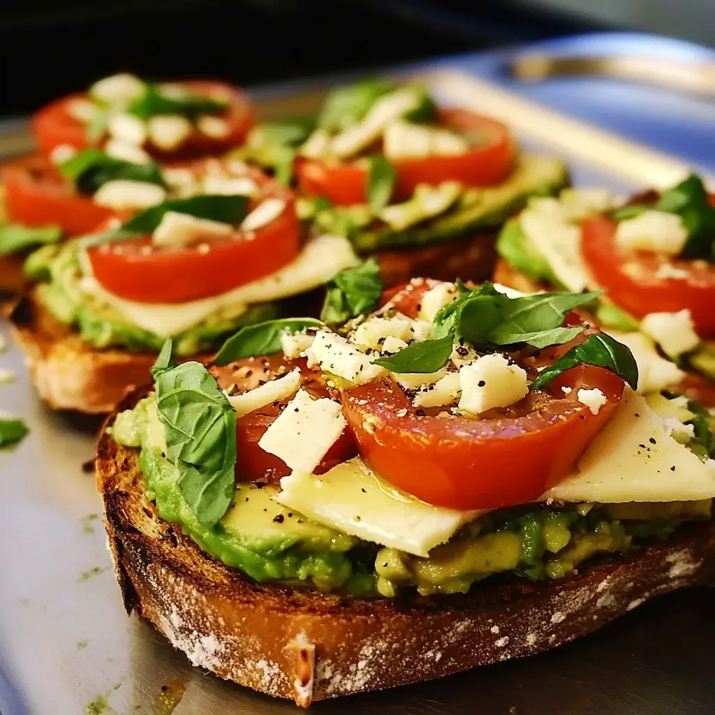 Toasted Avocado and Tomato with Fresh Basil