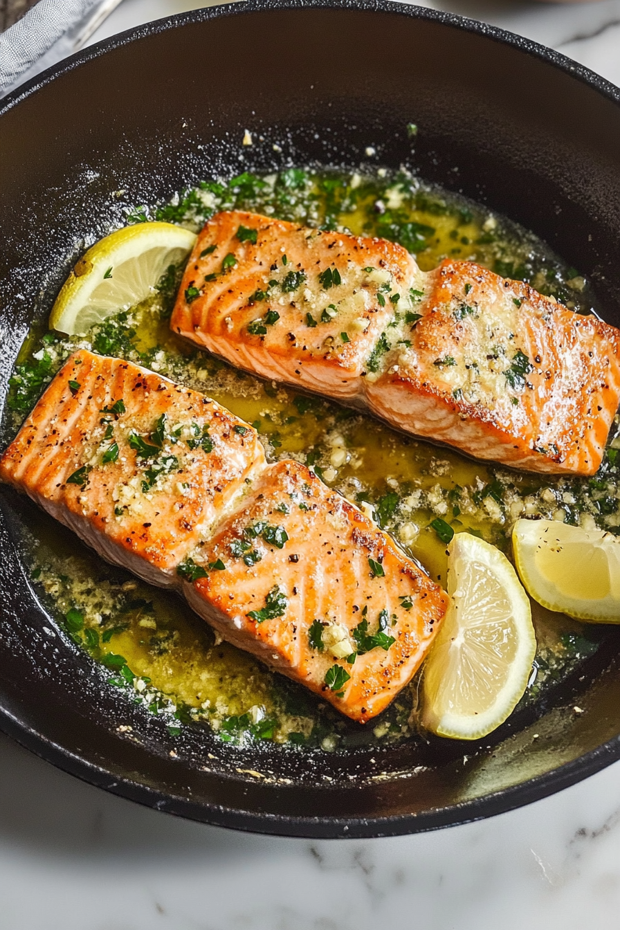 Pan-Seared Salmon with Garlic-Parsley Butter