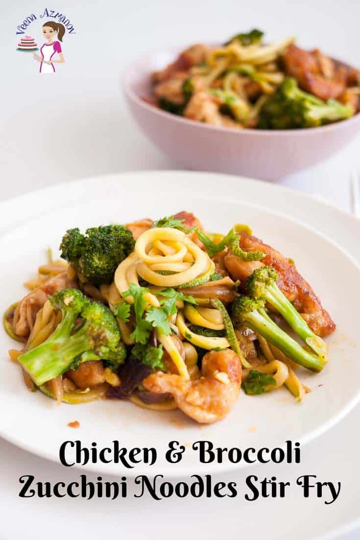 Zucchini Noodle Stir-Fry with Chicken and Broccoli
