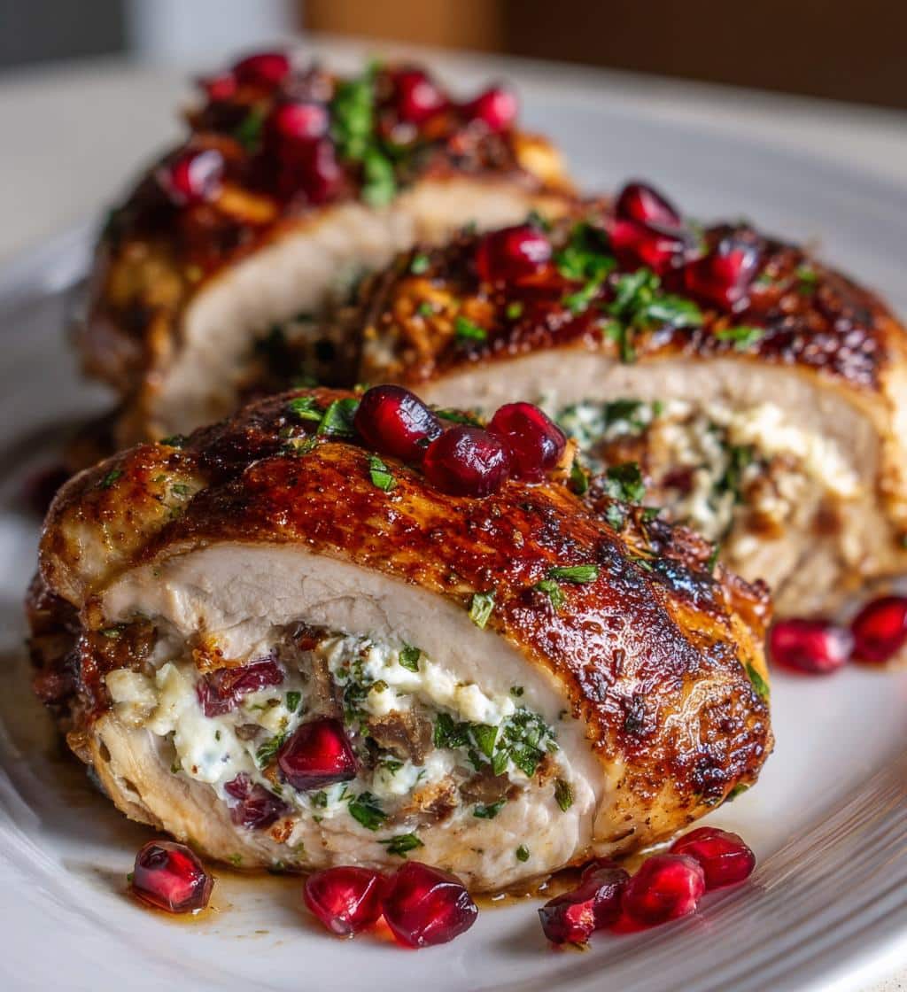 Pomegranate and Date Stuffed Chicken Breast