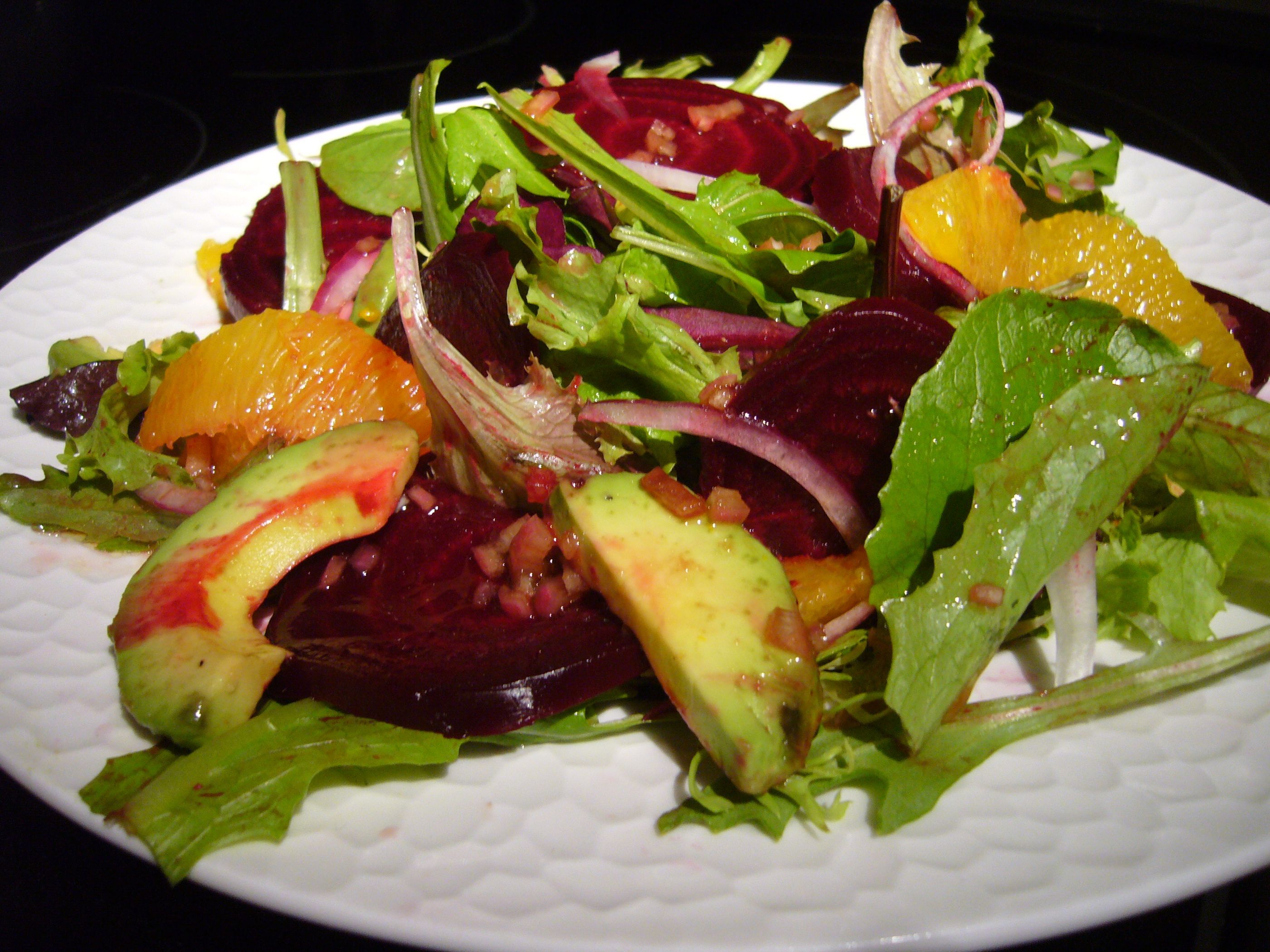 Avocado and Beet Salad with Orange-Dijon Dressing