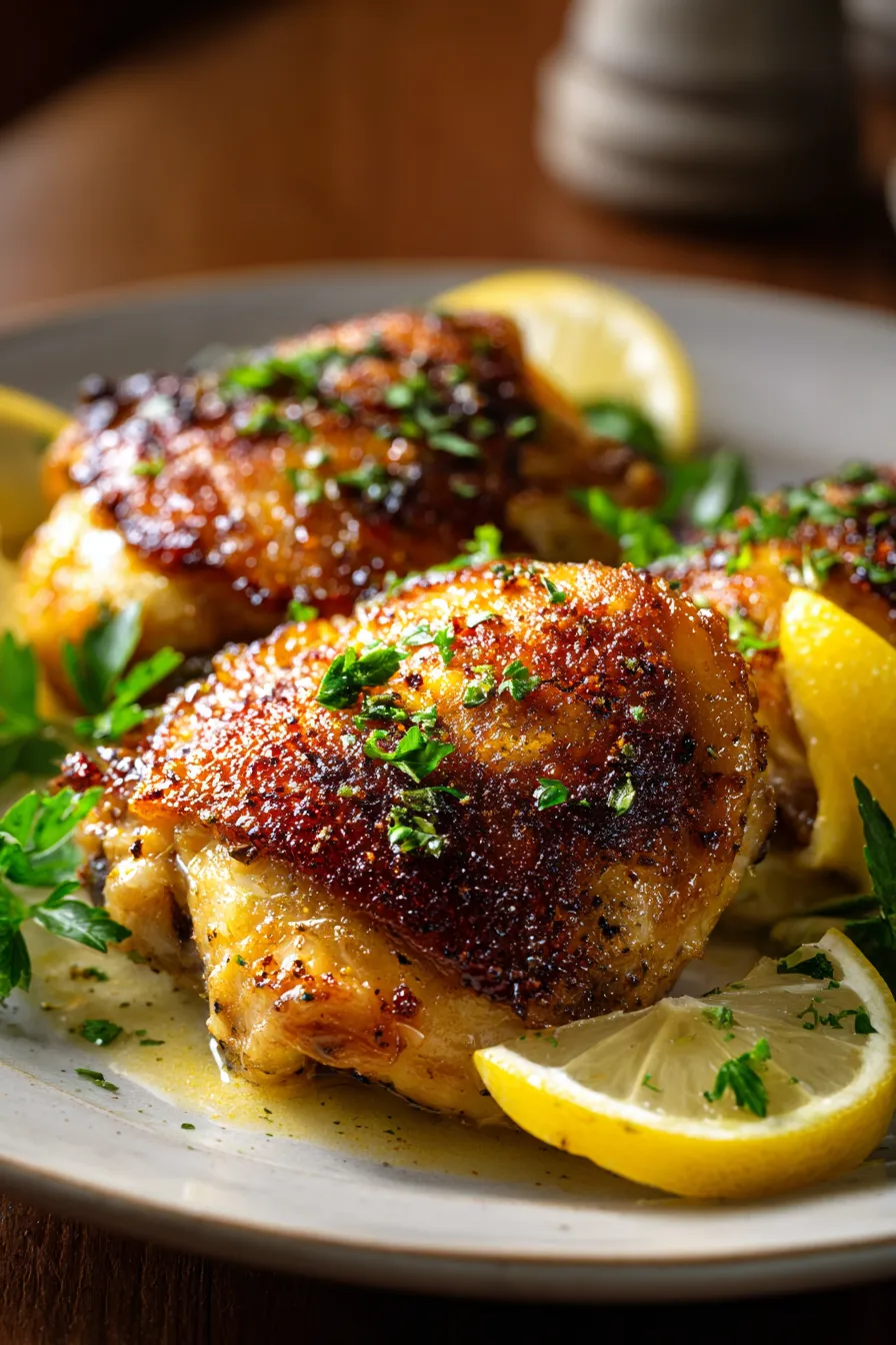 Pan-Seared Chicken Thighs with Garlic and Fresh Herbs