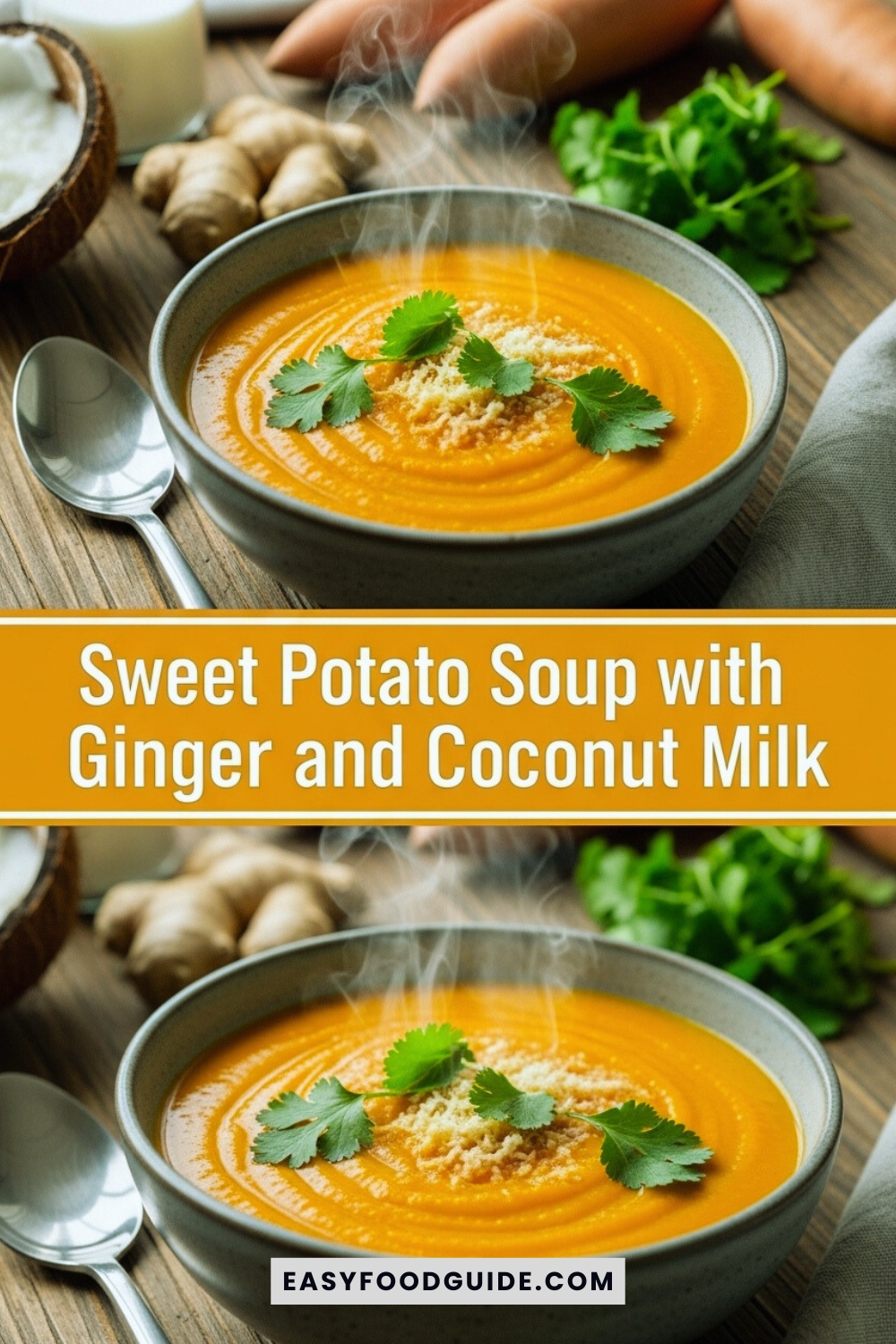 Steamed Sweet Potato and Ginger Soup with Coconut Milk
