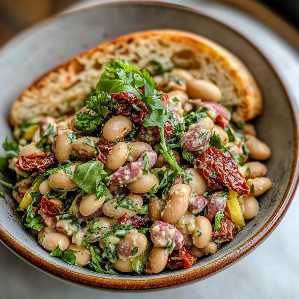 Sun-Dried Tomato and White Bean Salad with Lemon Vinaigrette