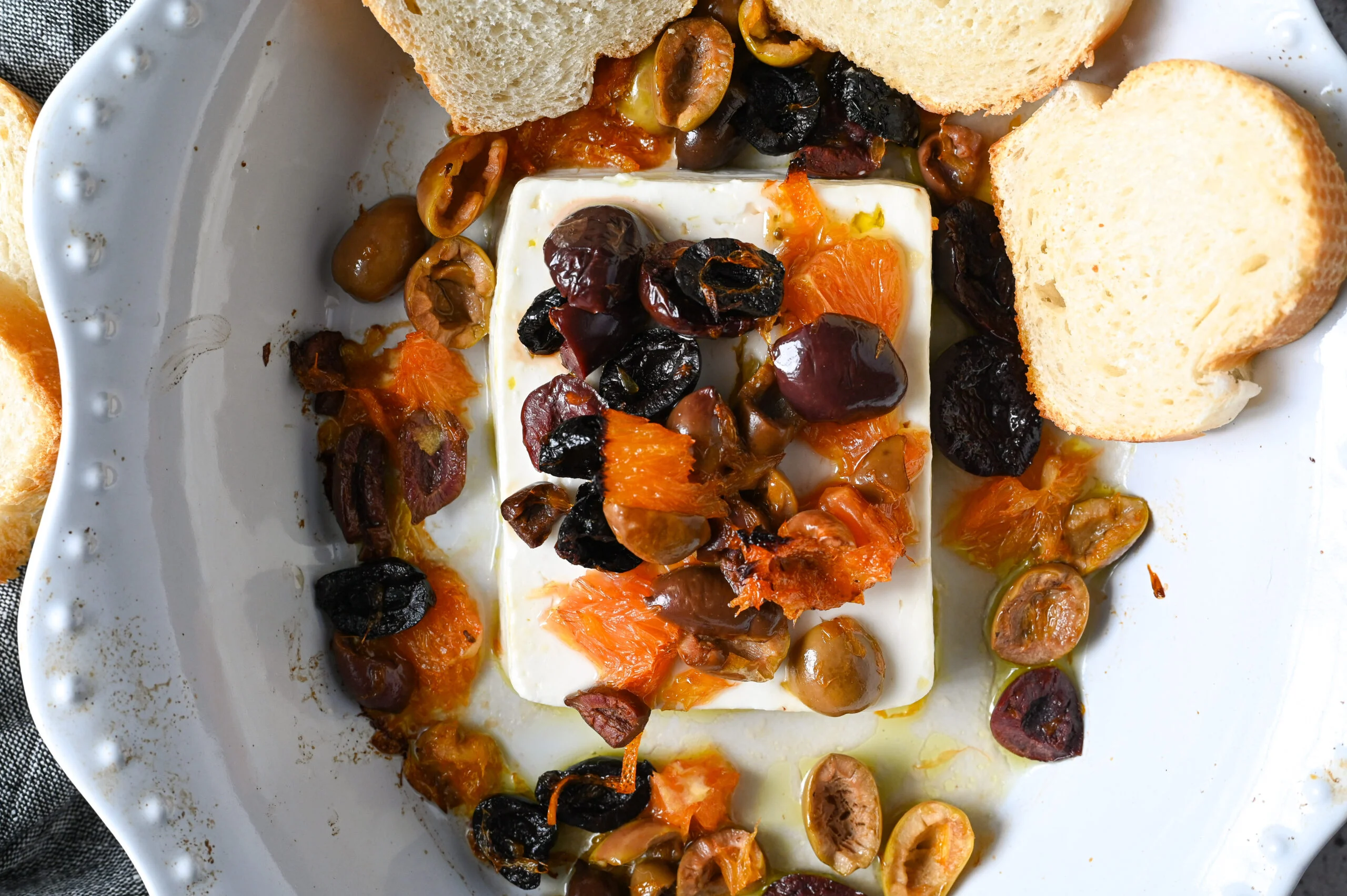 Baked Feta Ring with Olives and Herbs
