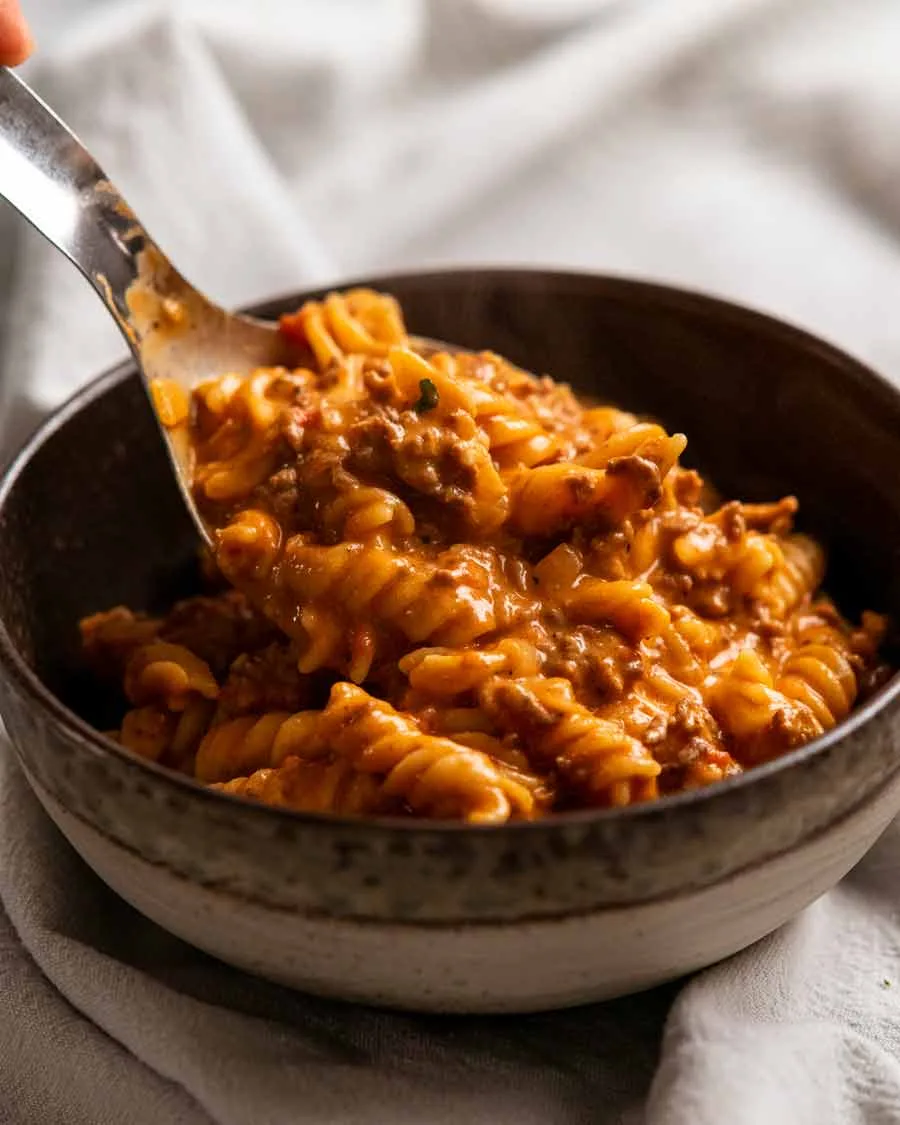 One-Pot Tomato Basil Pasta with Ground Beef
