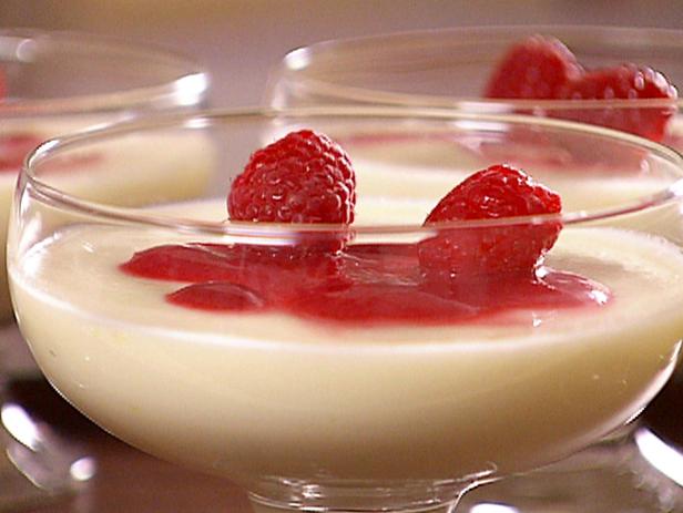 Lemon Blueberry Panna Cotta with Berry Coulis