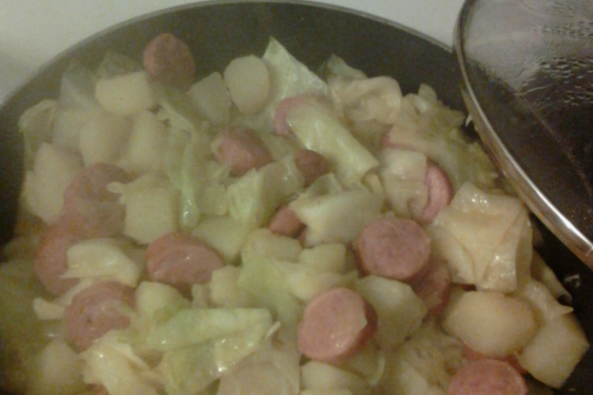 Smoked Sausage and Savoy Cabbage Skillet