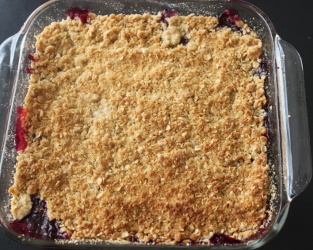 Rosewater-Infused Raspberry Crisp with Oat Crumble
