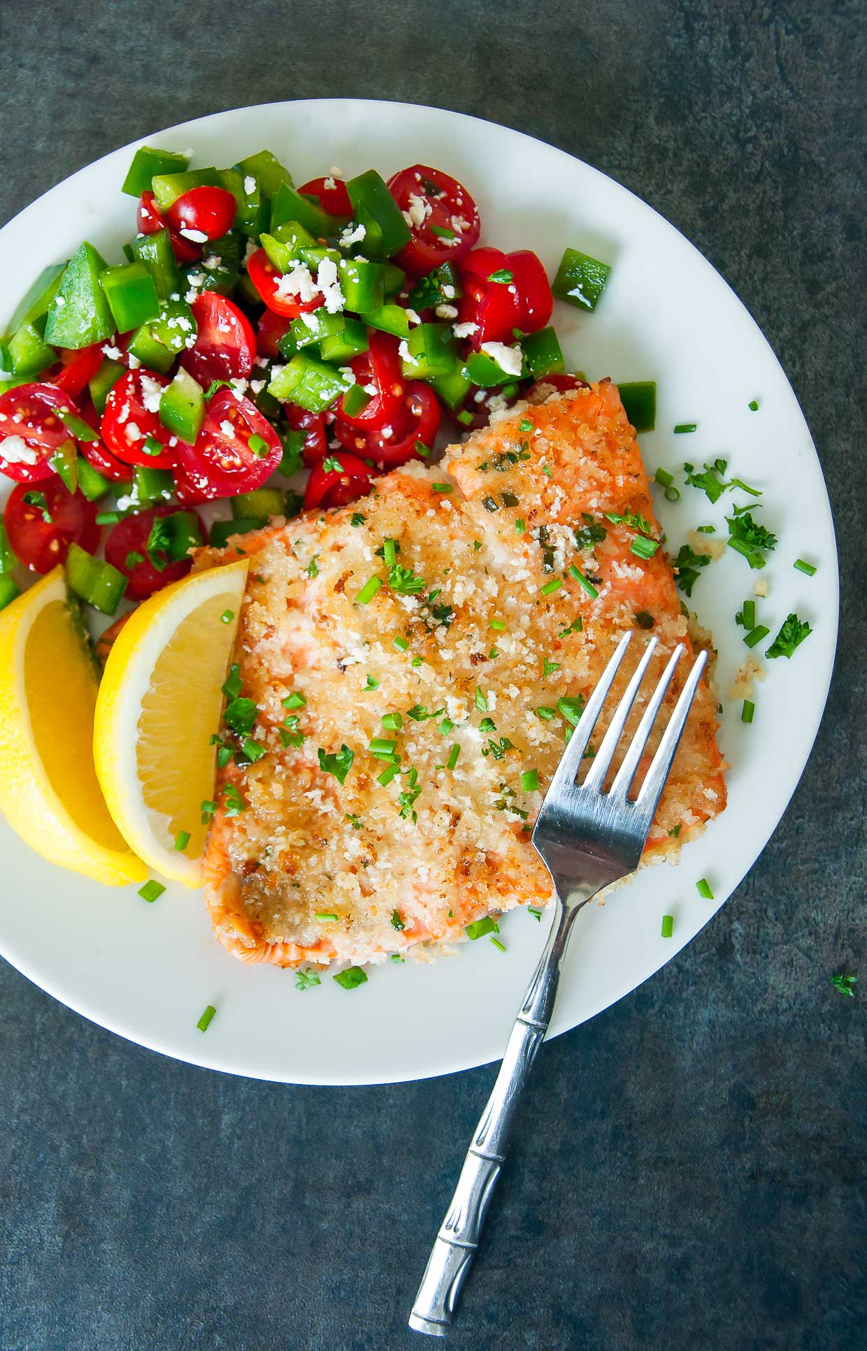 Precision-Cooked Salmon with Stitched Herb Crust