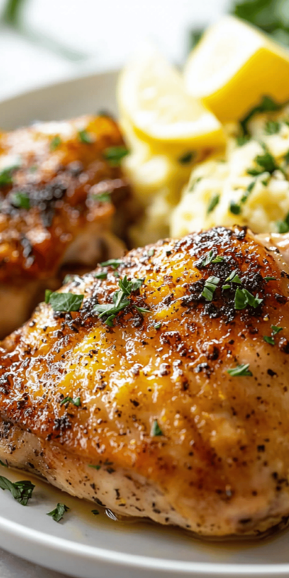 Herb-Roasted Chicken Thighs with Cauliflower Mash