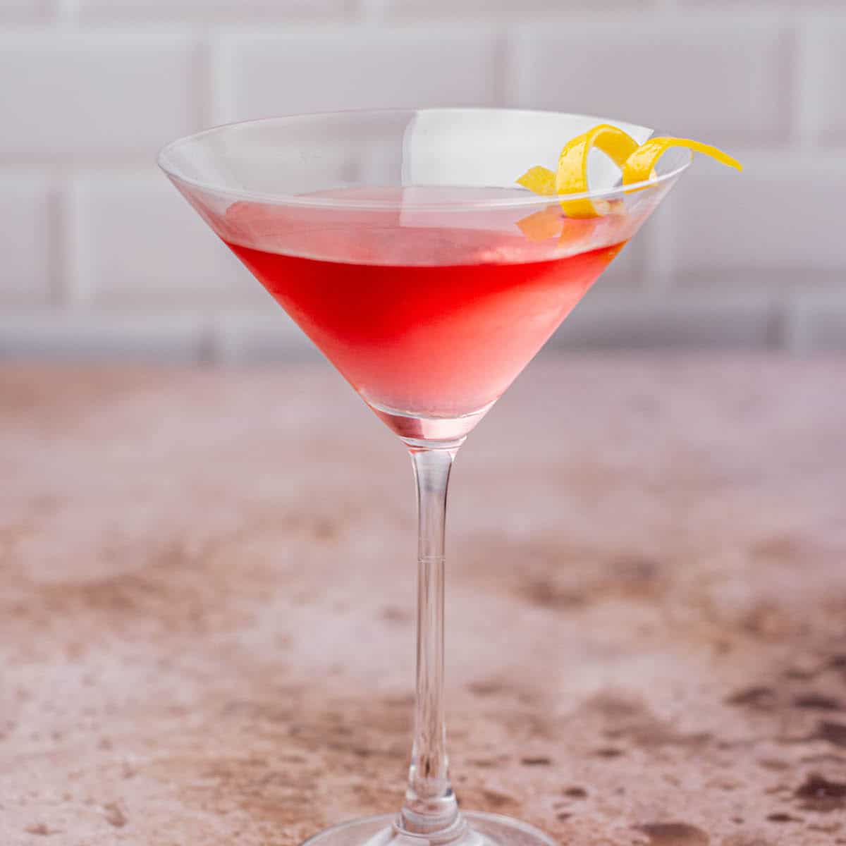 Basil-Infused Gin Martini with Lemon Twist