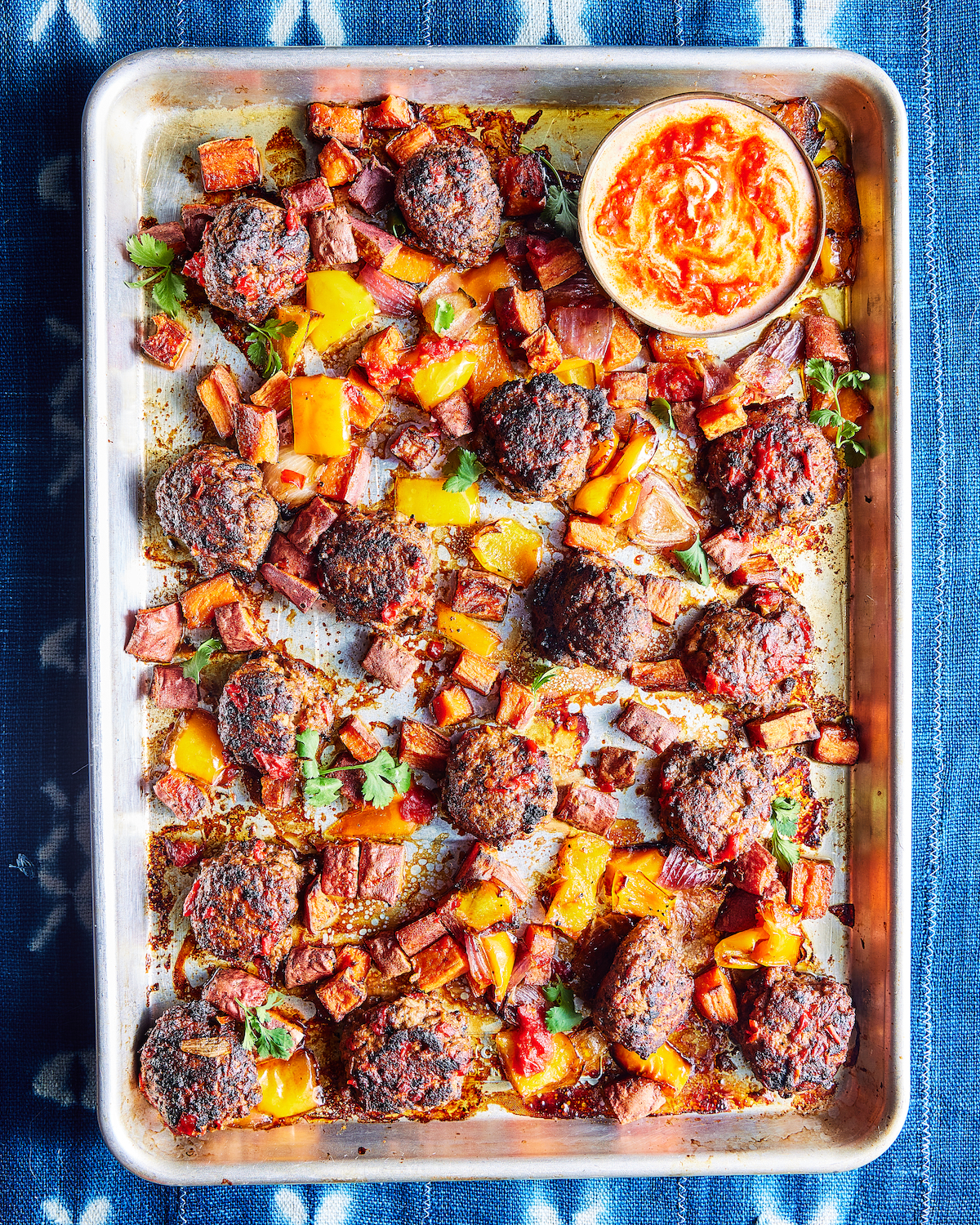 Sheet Pan Harissa-Spiced Lamb with Chickpeas
