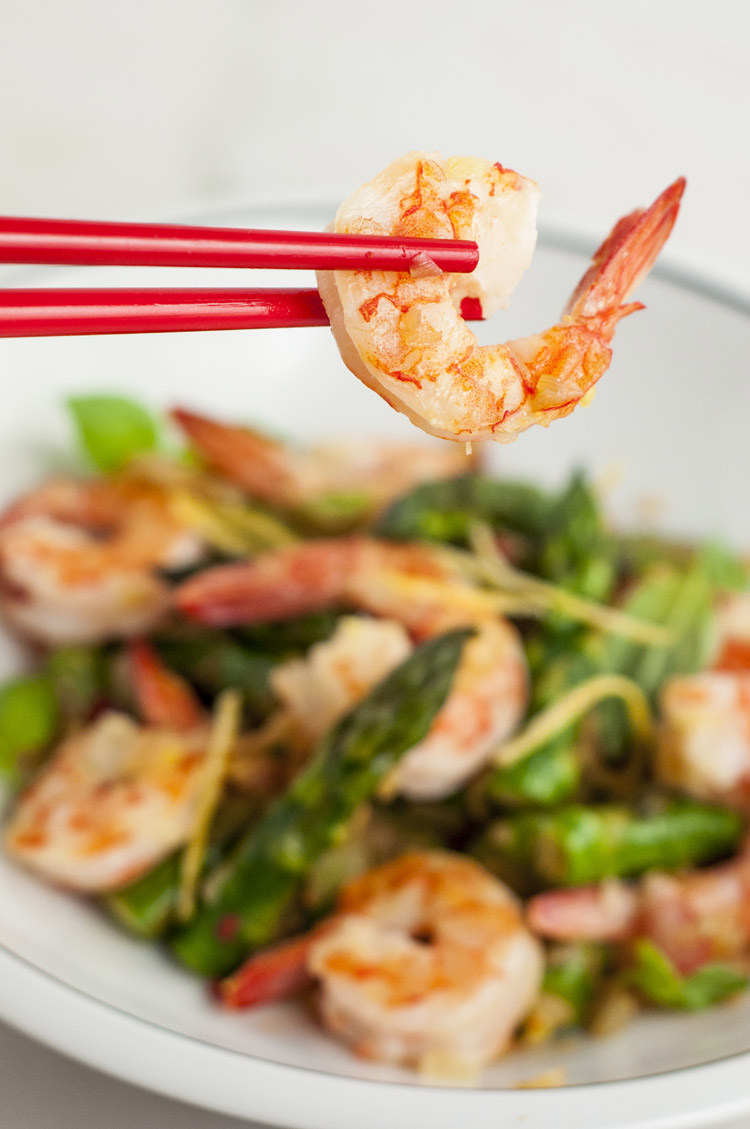 Grilled Lemon-Basil Shrimp with Asparagus