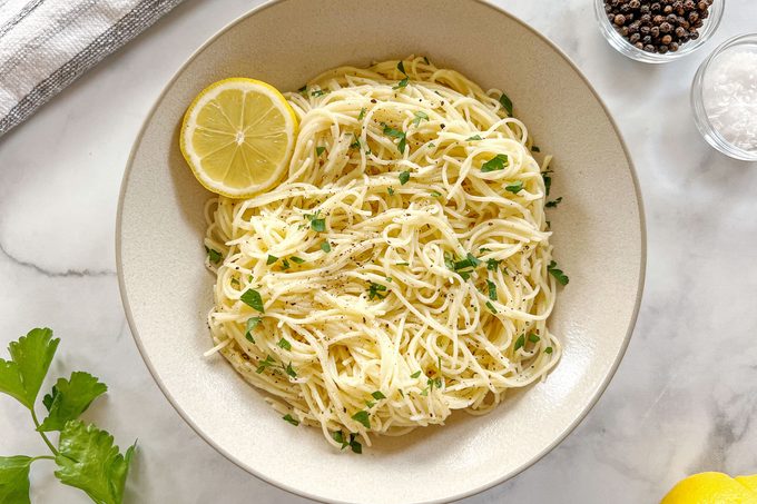 Creamy Lemon Capellini with Asparagus and Parmesan