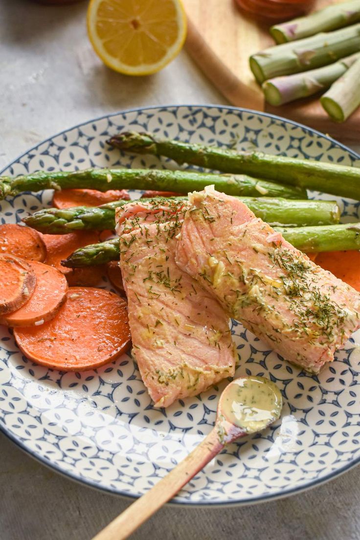 Citrus-Glazed Salmon with Roasted Sweet Potatoes and Asparagus