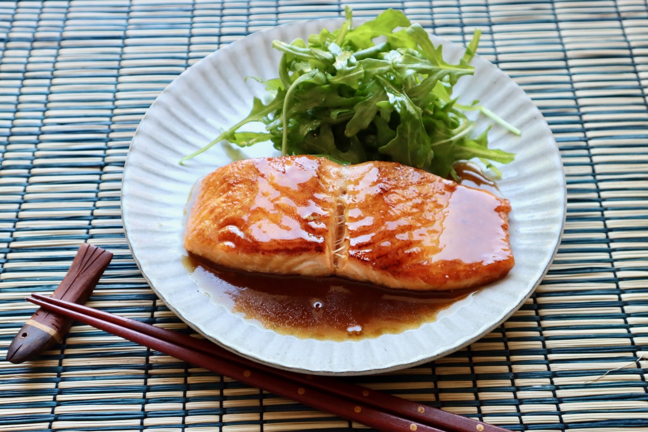 Authentic Japanese Teriyaki Salmon with Rice