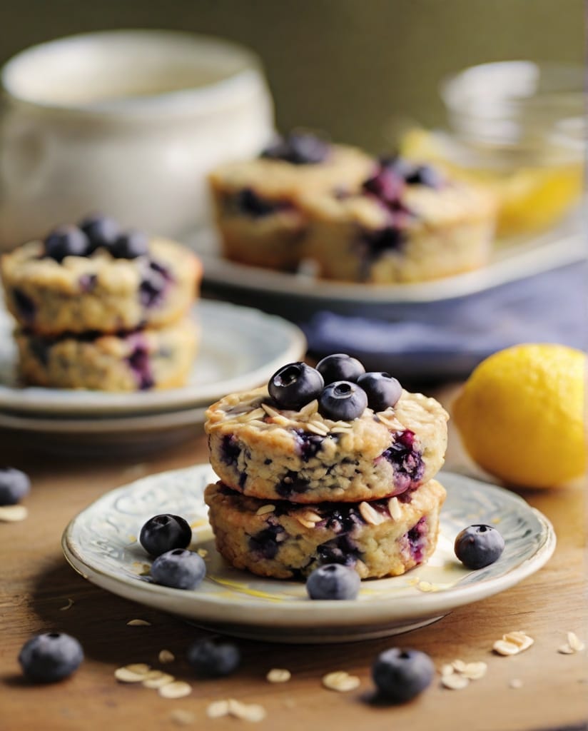 One-Pan Lemon Blueberry Oatmeal Cake