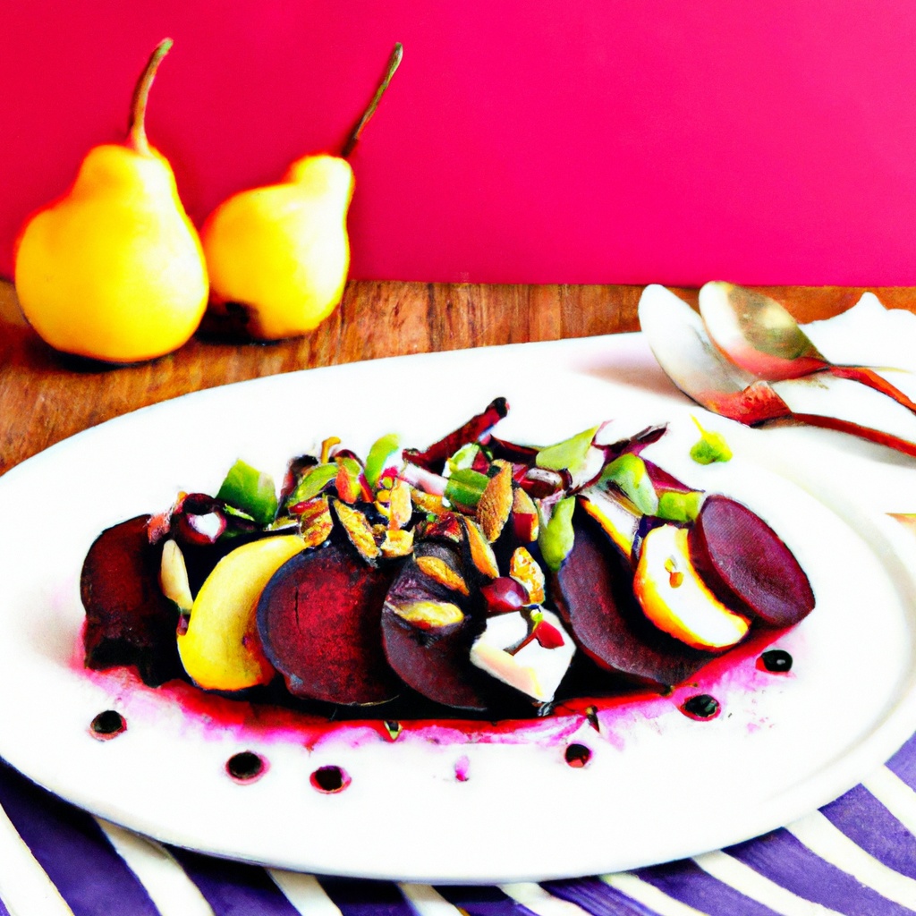 Roasted Beet and Pistachio Salad with Citrus Vinaigrette